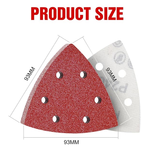 Detalle 2 de KONGMING Schleifpapier Dreieckschleifer Klett, 6-Loch, 400er Körnung (120 Schleifblätter)