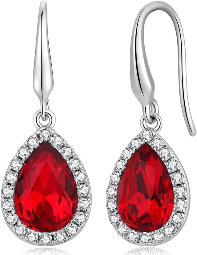 Detalle de jiamiaoi Hängende Tropfen-Ohrringe mit Glitzer, 18K Weißgold-plattiert, 925 Sterlingsilber