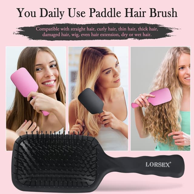 Thumbnail 5 de LORSEX 2 Stück Paddel Haarbürste für nasses Haar