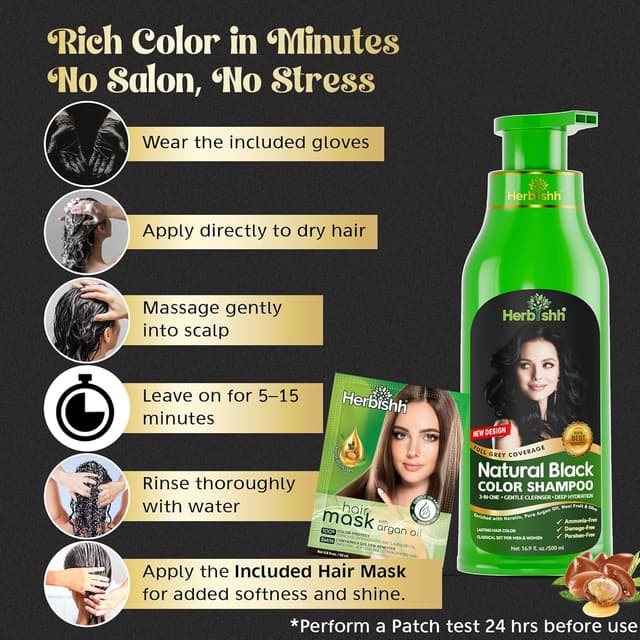 Thumbnail 3 de Herbishh Hair Color Shampoo 500ml — Black