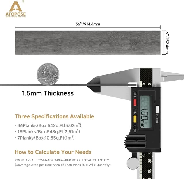 Thumbnail 3 de ATOPOSE Vinyl Flooring Plank 36-pack 5.02 m² 🪵