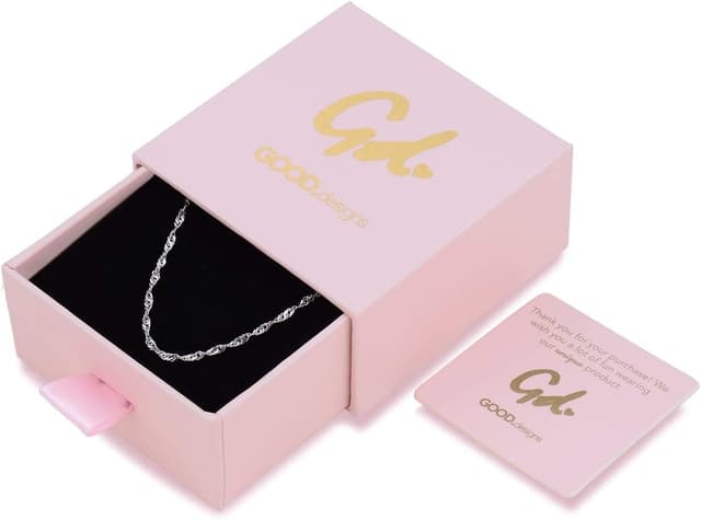 Detalle 2 de Chaîne d’argent 925 pour femme GOOD.designs, sans pendentif, maillons fins (1,3 mm) en plusieurs longueurs