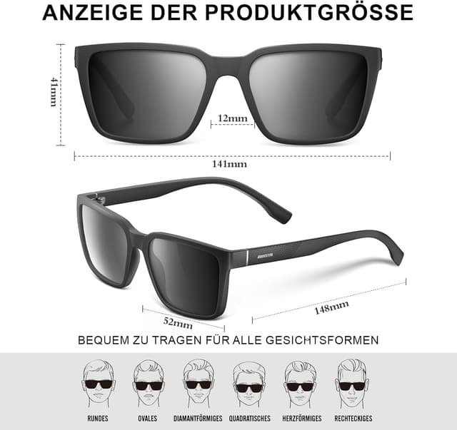 Detalle de gesruny Polarisiert-Sonnenbrille mit UV400 – Retro-Vintage Sonnenbrille für Herren & Damen (Unisex)