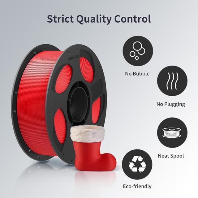 Detalle 2 de ANYCUBIC PLA Filament 1.75mm (Intelligent Identification), 1kg Reusable Spool, Texture Red