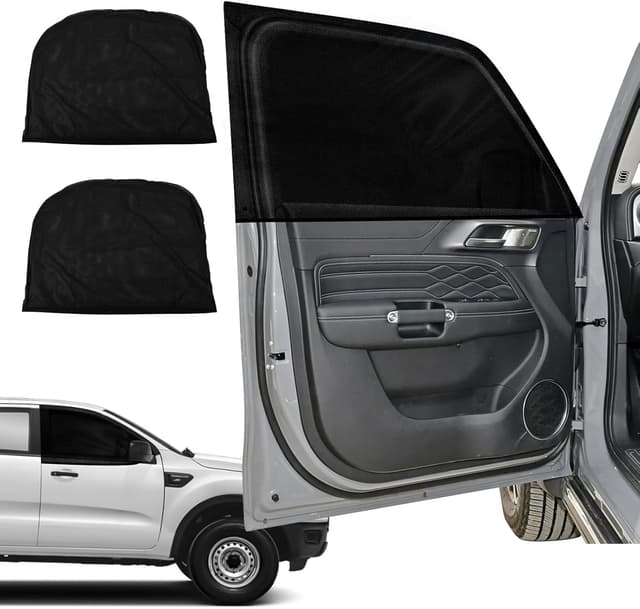 Detalle de 2er-Set Seitenfenster Insektenschutzgitter fürs Auto für Ford Ranger, Toyota Hilux & VW Amarok (Pickup)