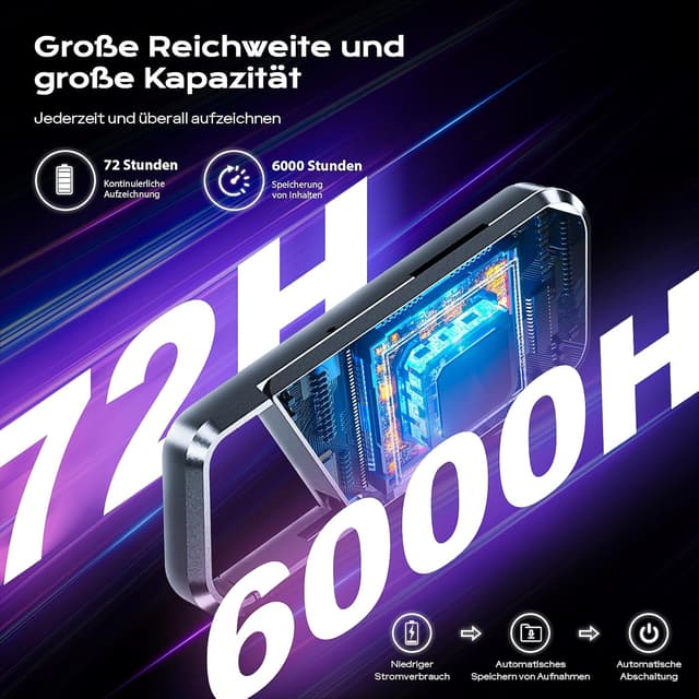 Thumbnail 4 de NekSide Diktiergerät 64 GB mit Spracherkennung