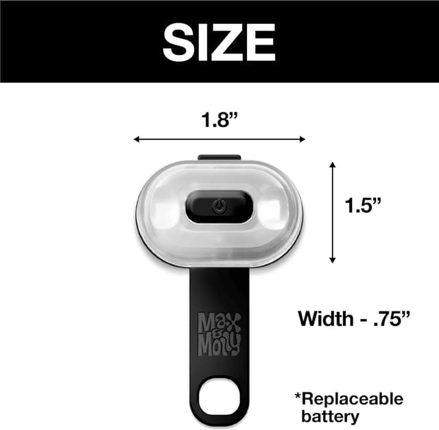 Detalle 2 de Max & Molly Matrix Ultra LED – Hundelicht für Geschirr, Leine & Halsband (schwarz, wasserfest, USB wiederaufladbar)