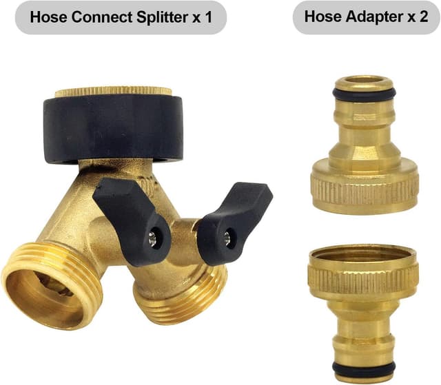 Detalle 2 de Brass hose splitter 2 way 3/4 inch