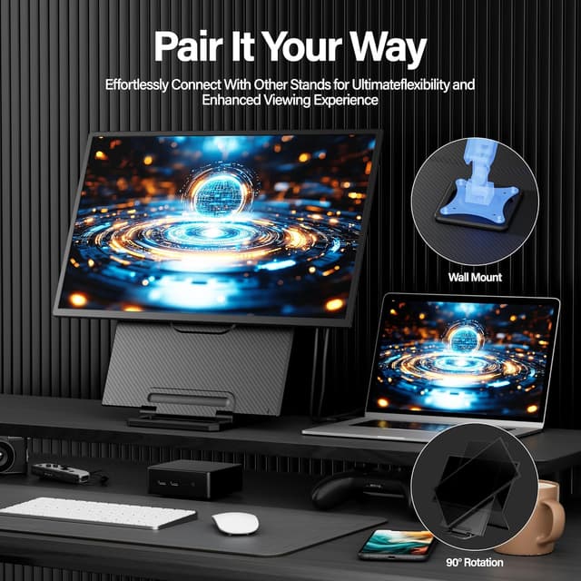 Detalle 2 de Setclod 23.8" Large Portable Monitor (1080P FHD, 100Hz, IPS) with USB Hub & Detachable Stand