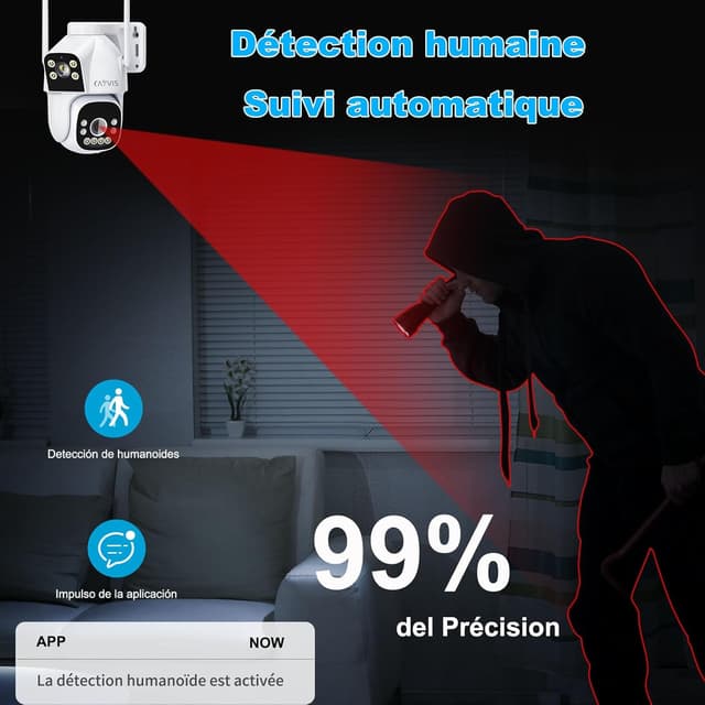 Detalle de CAYVIS 2MP Caméra IP WiFi extérieure PTZ