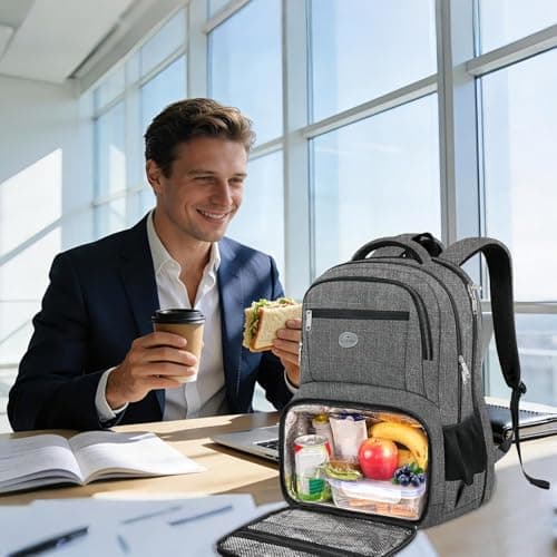 Thumbnail 7 de MATEIN Mochila portátil 17 pulgadas impermeable con compartimento térmico y puerto USB (gris)