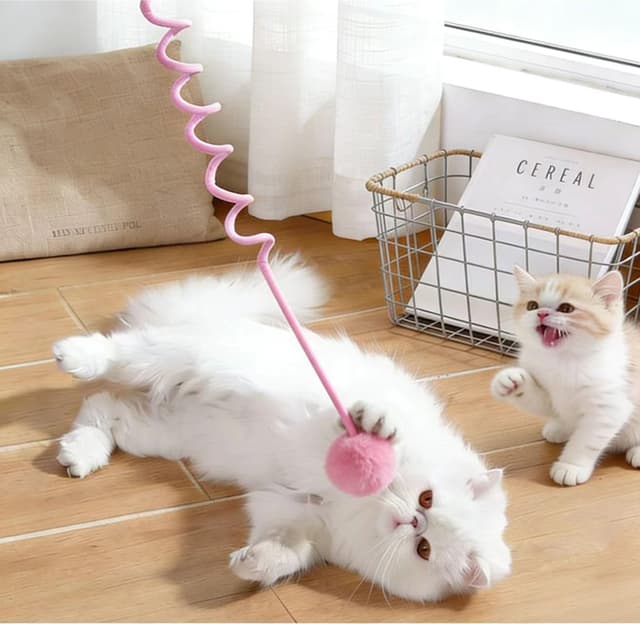 Detalle 2 de Bertifive 26-teilige Katzenspielzeug-Set für Kätzchen – rosa (Katzenspielzeug mit Bällen & Knistern)