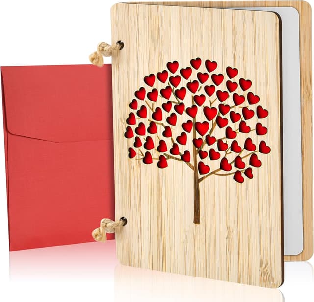 Detalle de Vicloon Wooden Greeting Cards (Tree) – bamboo/wood encouragement, birthday and anniversary card