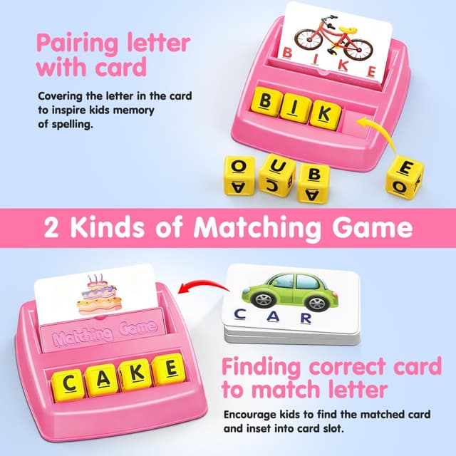 Detalle de HahaGift Spelling and Reading Toy 30 cards