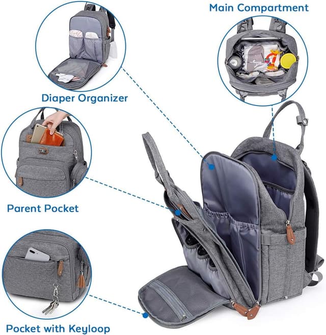 Thumbnail 2 de Dikaslon Sac à Langer à Dos 42x20x30 cm