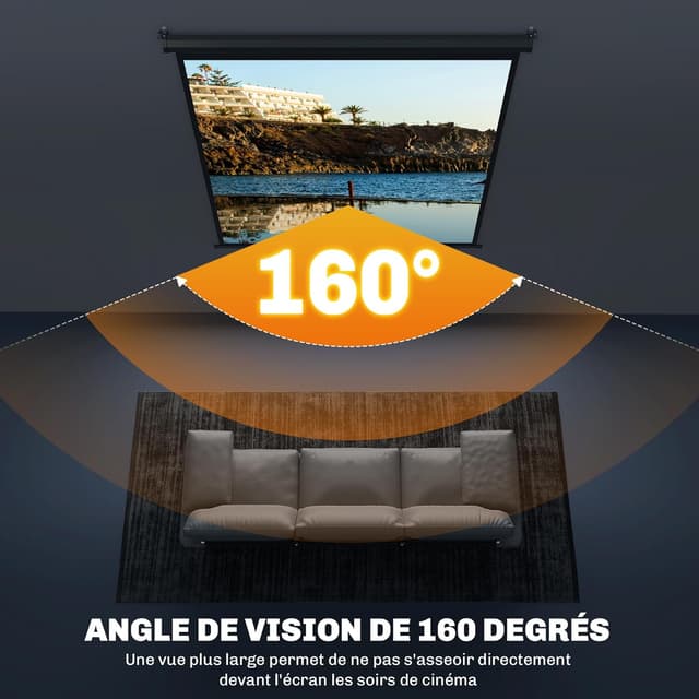 Detalle 2 de HOMCOM Écran de projection 85 pouces 4K