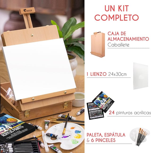 Thumbnail 1 de Kit Pintura 34 piezas Acrílica 24x30 cm