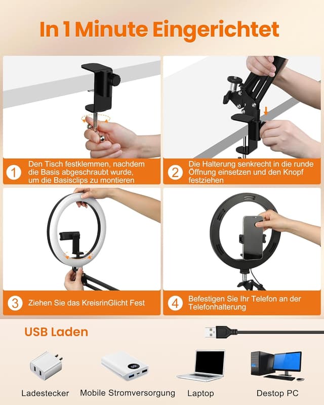 Thumbnail 6 de Evershop Ringlicht 10” Stativ