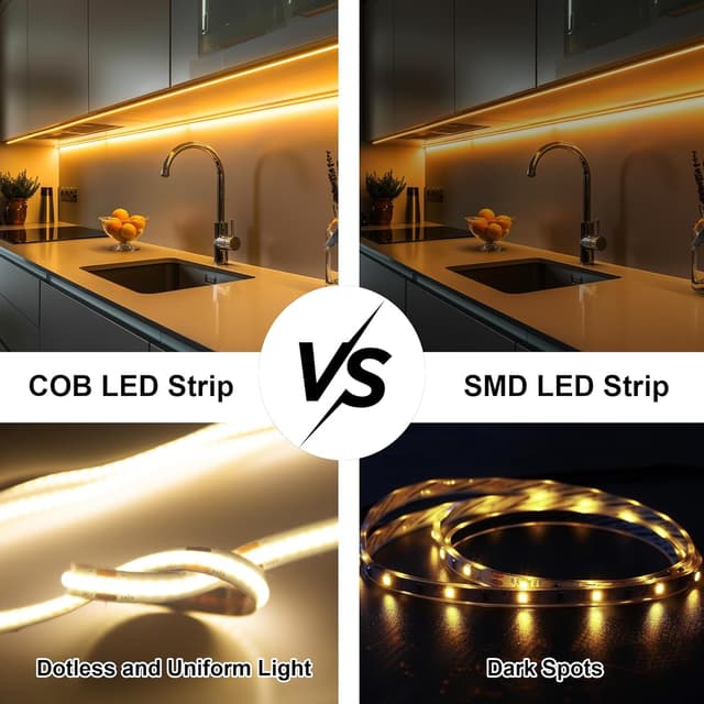 Detalle 2 de Luktix COB LED Strip 5m (2700K Warm White), 24V Dimmable with RF Remote and UKCA Power Supply