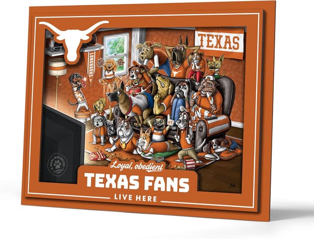 Detalle de YouTheFan Officially-Licensed NCAA Purebred 3D Wall Art (15 x 12 in) — humorous layered team decor