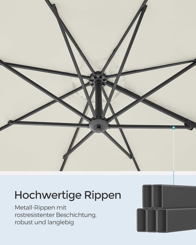 Thumbnail 6 de SONGMICS Ampelschirm 300 cm mit UPF 50+, 360° drehbar & stufenlos verstellbar (GPU074Y10)