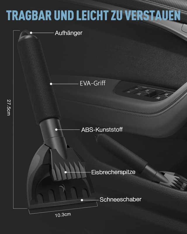 Thumbnail 5 de HOAMZ Eiskratzer Auto 2025 Scheibenkratzer mit Eisbrecher Funktion