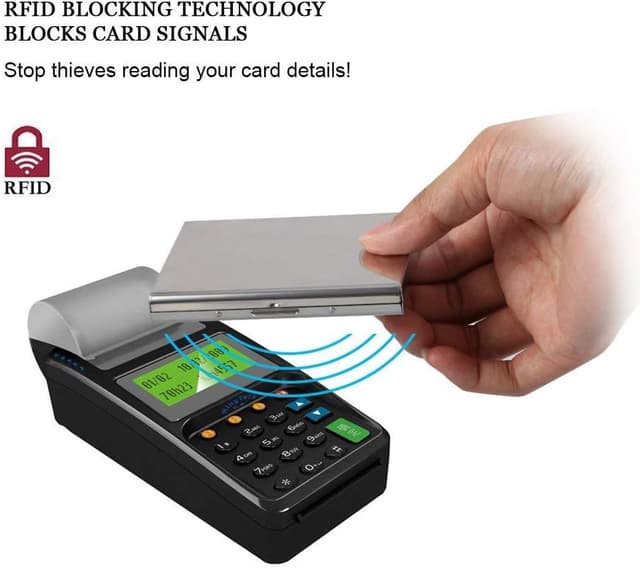 Detalle de Vicloon Kartenetui für Kreditkarten mit RFID/NFC- Schutz, 6 Fächer – Aluminium (weiß)