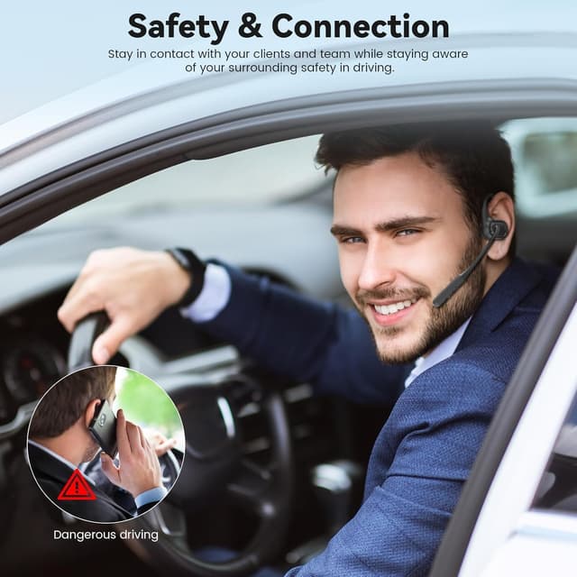 Detalle 2 de Monodeal Open-Ear Bluetooth Headphones with Mic (Bone Conduction) — Lightweight headset for work, driving and workouts