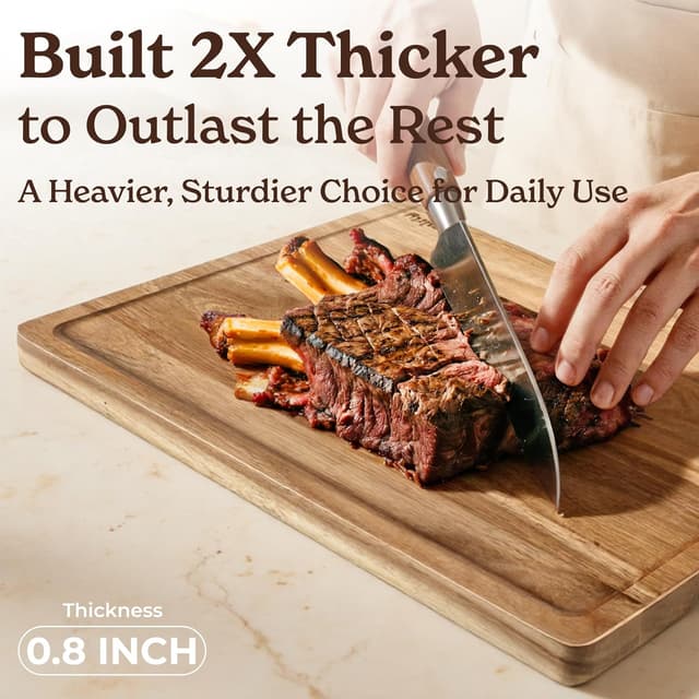 Thumbnail 1 de SMIRLY Wood Cutting Board Set, Bamboo/Acacia 3 Pack 🪵