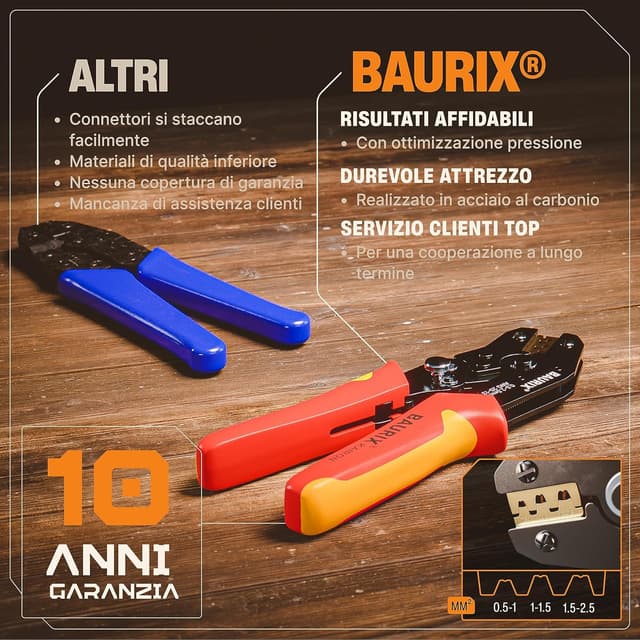 Thumbnail 3 de BAURIX Pinza crimpatrice 0,50–2,50 mm² 🛠