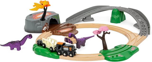 Detalle 2 de BRIO World 36094 Dinosaurier-Abenteuer-Set für Kinder ab 3 Jahren (Zugset)