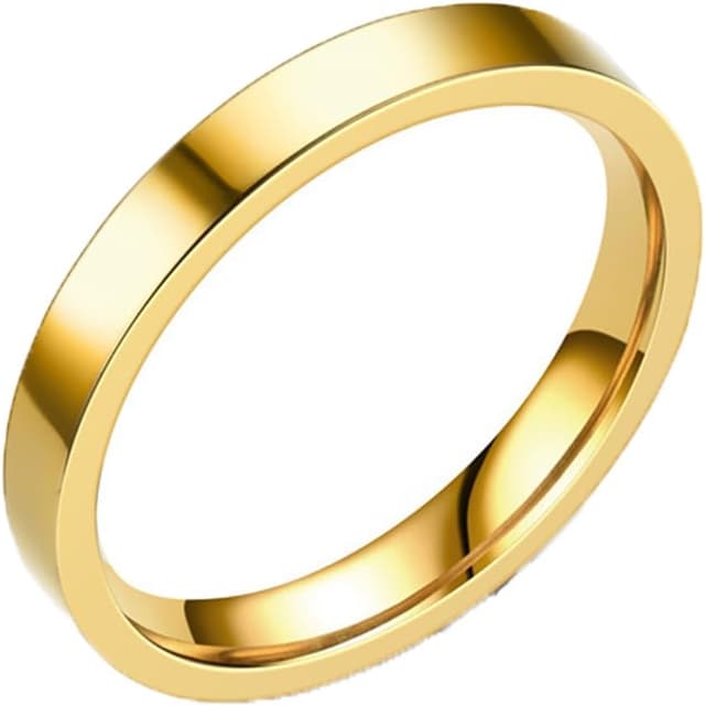 Detalle de Bague femme MAGIIE en acier inoxydable, finition or, anneau 3 mm (tailles 10, 12, 14, 17)