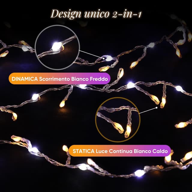 Thumbnail 2 de SALCAR Luci Albero Natale 160LEDs 3M Bianco Caldo