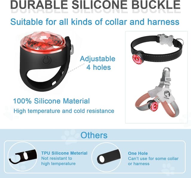 Detalle de UMIONE Rechargeable Dog Light (7 colours) – 100% waterproof night walking safety LED