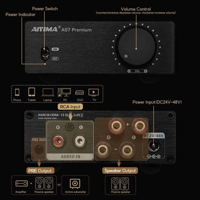 Thumbnail 6 de AIYIMA A07 TPA3255 Class D amp 300W x2