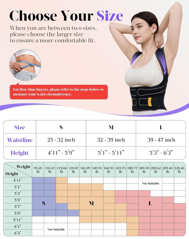 Thumbnail 5 de Posture Corrector 5-Rod Full Back Support Large