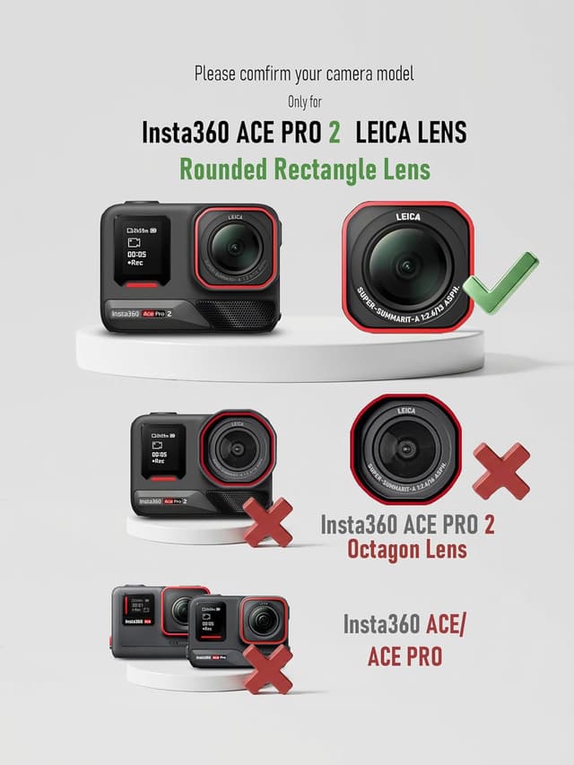 Detalle de iDaPro Displayschutz & Objektivschutz-Set für Insta360 Ace Pro 2 – 9H Hartglas + PET-Schutz (2-teilig)