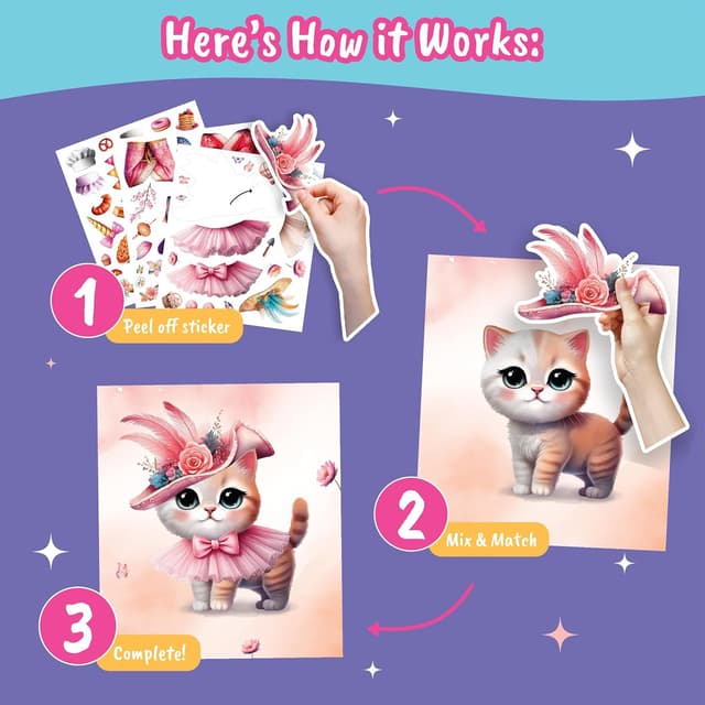 Detalle 2 de BSCOOL Sticker Dress Up Kitten 270+ stickers