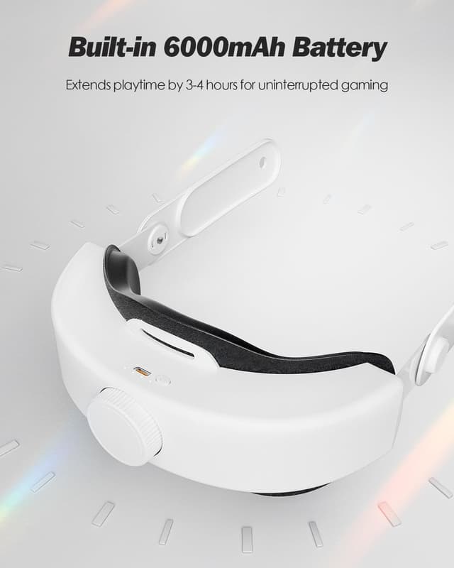 Detalle de SUPERUS Battery Head Strap with Earphones for Meta Quest 3S / Quest 3