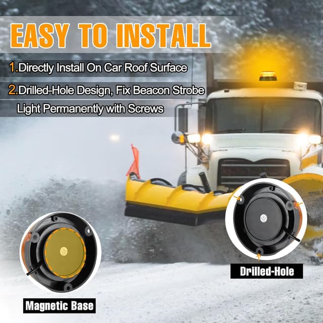 Thumbnail 3 de I LITTON Amber Beacon Strobe Light 48-LED, 16 modes 🚨