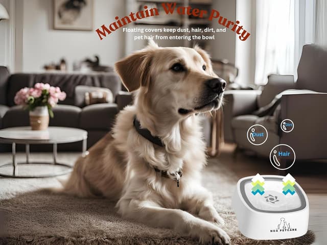 Detalle de H&A PETCARE Non Spill Dogs Water Bowl (1.5L) – Travel splash-proof bowl for dogs and cats, grey