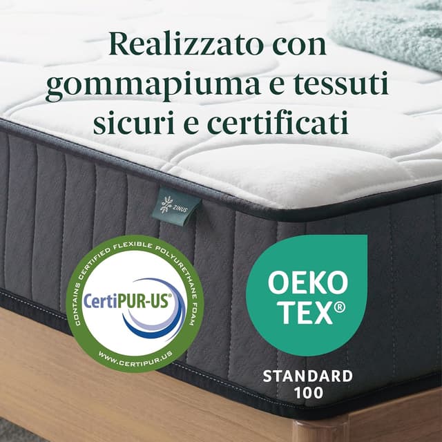Thumbnail 2 de Zinus Materasso Singolo 80x190 20 cm Hybrid – Memory e Molle