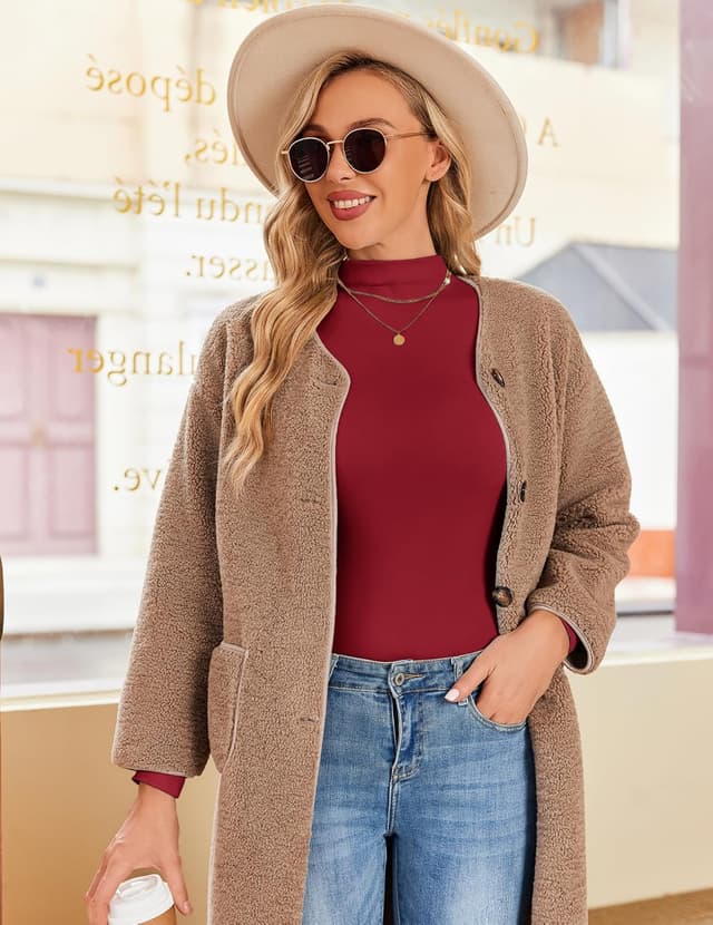 Detalle de Ekouaer Maglia termica donna a collo alto con manica lunga aderente, S-XXL