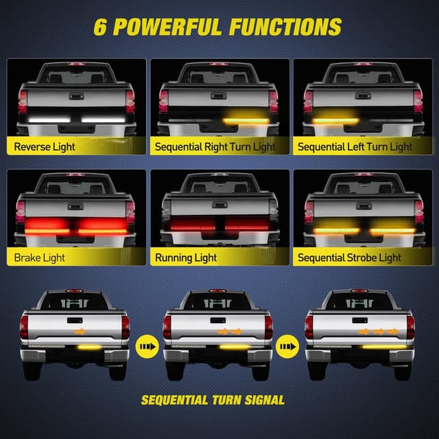 Detalle 2 de Nilight 56" Truck Tailgate Light Bar with LEDs