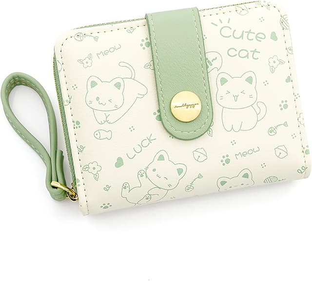 Detalle de LZSXDWXY Damen-Geldbörse mit Gänseblümchen-Motiv, Reißverschlussfächer und Kartenfächern