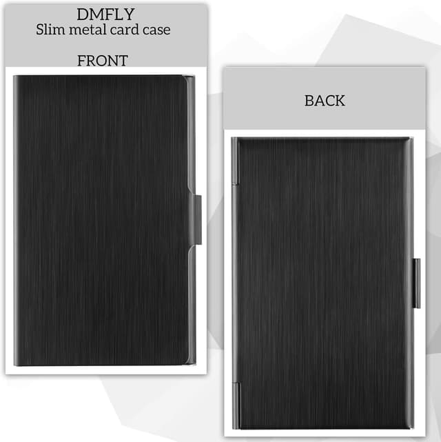 Detalle de DMFLY Slim Stainless Steel Business Card Holder (Metal Card Case) – Buckle Style Shut