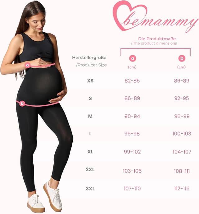 Detalle 2 de Lot de 2 leggings de grossesse Be Mammy en viscose opaques