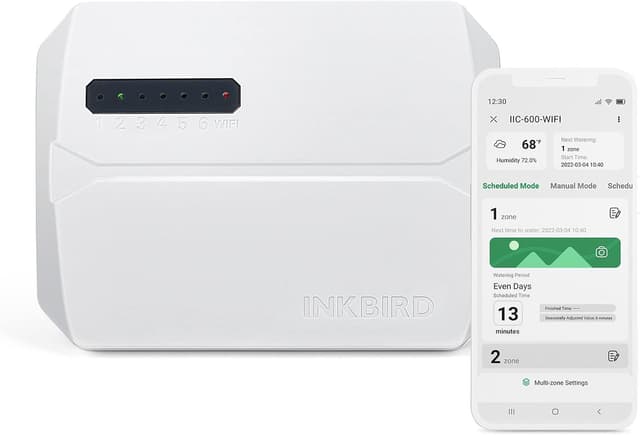 Detalle de Inkbird IIC-600 Centralina irrigazione WiFi per 6 zone (IIC-600) con sensore pioggia e modalità manuale