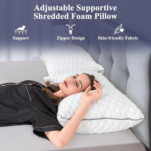 Detalle 2 de BedStory Shredded Memory Foam Pillow 50x75 cm