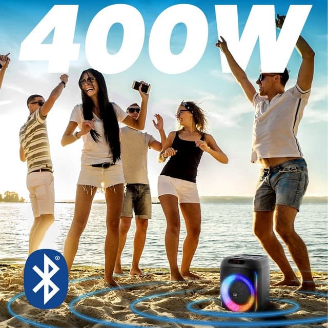 Detalle de Cube Blaster 40W Altavoz Bluetooth con Luz y Karaoke 🎤